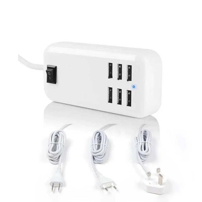 6 Port USB Hub Desktop Adapter with Switcher